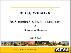 2008 Interim Results Announcement & Business Review - August 2008
