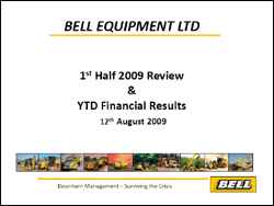 1st Half 2009 Review and YTD Financial Results